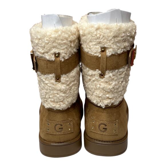 G by Guess Aussie Faux Fur Tan Boots Size 8.5 - Picture 5 of 9